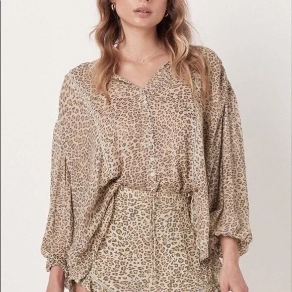 Spell & The Gypsy Collective M/L Frankie Leopard Print Blouse - Picture 15 of 16